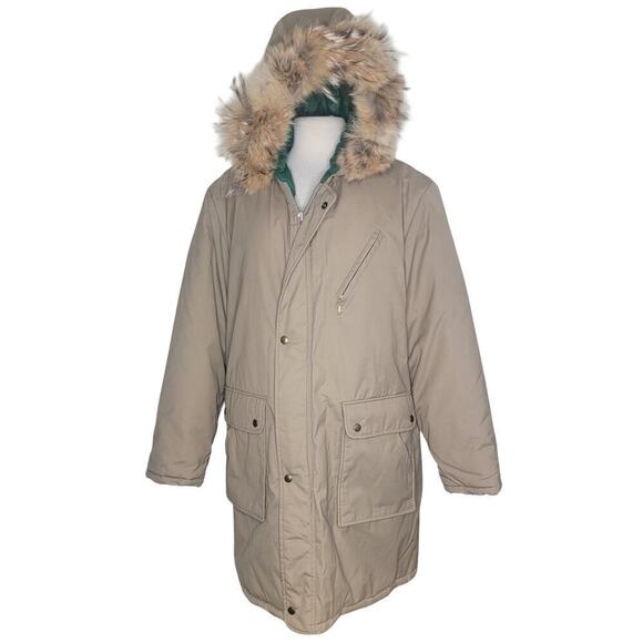 Vinitage Sears Fieldmaster Fur Collar Zipper & Button Front Winter Coat Size L - Picture 14 of 16